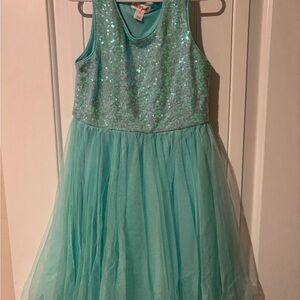 Cat & Jack Girls Sparkle Tulle Dress in Aqua